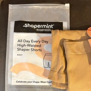 NWT Shapermint Essentials High-Waisted Shaper Shorts in Tan